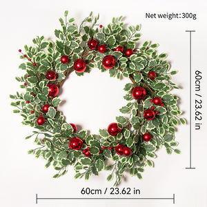 ホリーベリーLVS人工キャンドルリング人気クリスマス屋外パーティーデコレーション花輪と花輪 - Product Image 2