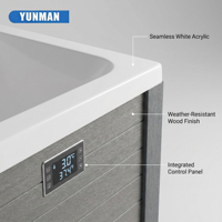 Baignoire de récupération sportive extérieure autonome en acrylique avec contrôle Wi-Fi, refroidisseur isolé, capacité 60+ gallons