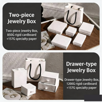 Coffret de luxe haut de gamme en papier gaufré écologique pour bijoux, cadre photo, collier, bague, boîte cadeau, sac en papier pailleté personnalisé