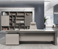 Bureau de direction moderne convertible en L avec panneau en bois pour mobilier de bureau commercial