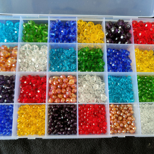 Bộ 24 hạt cườm thủy tinh crackle 4*6mm tự làm vòng tay trang sức - Product Image 3