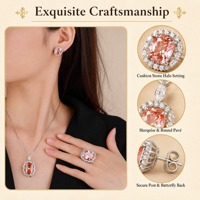 Bijoux de mode féminins en laiton perceuse complète avec fleur de glace plaquée platine coupe 15*20-10*12 corindon rouge simulé