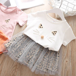 Conjuntos de Ropa para Bebés, Ropa Infantil, Camiseta con Estampado de Gato de Bangkok y Telas de Leopardo para Faldas de Niña - Product Image 3