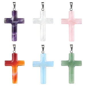 Mode edelsteen kruisvormige hanger christelijk-katholiek religieus klassiek kinder mini as crematie aandenken sieraden cadeau - Product Image 1