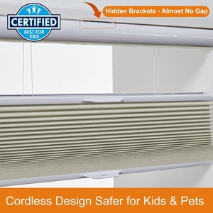 ستائر خلوية أفقية عالية الجودة للنهار والليل، ستائر دوارة على شكل خلية النحل بدون حبال مدمجة في النافذة لغرفة المعيشة - Product Image 6