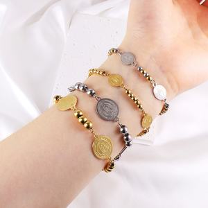 Bracelet de personnalité tendance, bracelet cercle à motifs, bijoux en acier inoxydable 18 carats pour unisexe - Product Image 3