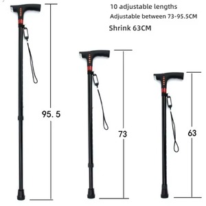 Aluminum Alloy <b>Foldable</b> Crutch <b>Walking</b> <b>Stick</b> Cane Outdoor Trekking Pole Anti-skid <b>Walking</b> <b>Stick</b> for the Elderly - Product Image 3