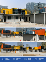 Maison moderne à deux étages en conteneur maritime modifié, villa préfabriquée de luxe, maison de villégiature en bord de mer, bar en conteneur maritime