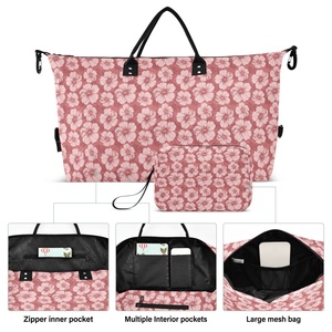 Juego de 2 Maletas de Viaje Aloha con Diseño Nuevo, Estampado de Hibisco, Poliéster, Gran Capacidad, Personalizables, Bolsa de Lona - Product Image 2