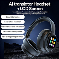 Casque de traduction intelligent sans fil HYUNDAI X1pro BT à faible latence pour le gaming, écouteurs de traduction IA avec écran tactile