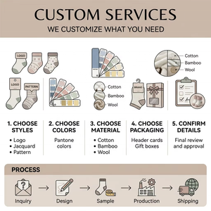 OEM ODM Ensemble de chaussettes tricotées antidérapantes pour nouveau-nés et bébés garçons, chaudes, en coton épais, pour l'hiver, l'été et l'automne, avec grip pour le sol, vente en gros - Product Image 5