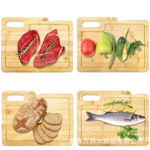 ชุดเขียงไม้ไผ่ (4 ชิ้น) - เขียงอเนกประสงค์สำหรับครัวเรือน ผลไม้ ชีส ฯลฯ - Product Image 5