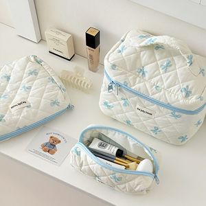 Style coréen coton chaîne fermeture Simple arc écologique grande capacité Portable voyage maquillage cosmétique sac <span class=keywords><strong>de</strong></span> rangement pour <span class=keywords><strong>les</strong></span> filles - Product Image 2