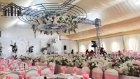 Tente de Mariage Personnalisable à Armature en Aluminium Blanc avec Éclairage LED, Rideaux Décoratifs et Bâche en PVC pour Événements Extérieurs et Expositions