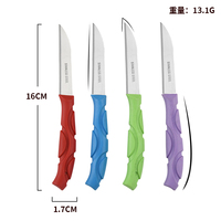 Lot de 4 couteaux de cuisine à manche coloré pour fruits et légumes, petits couteaux à steak et couteaux à éplucher en acier inoxydable monochrome, best-seller arc-en-ciel