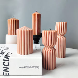 Molde de Vela Cilíndrica Listrada Espiral Geométrica DIY para Velas Aromáticas e Sabonetes Artesanais - Product Image 6
