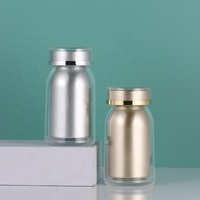 Bouteilles de pilules en plastique transparent vides personnalisées 80cc Récipient de poudre solide Capsule ronde en plastique Conteneur de tablette Boîte de rangement de réactif