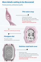 Jam Tangan Digital Olahraga MINGRUI untuk Pelajar 28.7MM Tahan Guncangan 30M Tahan Air Alarm Stopwatch Tali Silikon ODM