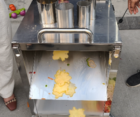 Automatische commerciële ananas schil- en snijmachine set voor fruitverwerkingslijn, optionele snijgroottes van 1-8 mm, op maat gemaakt.