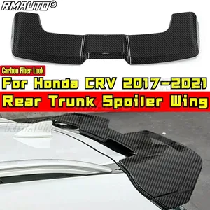CRV Body Kit Rear <b>Trunk</b> Spoiler Carbon Fiber Look Red Sport Style Rear Wing Spoiler for Honda CRV 2017-2021 Car Accessories - Product Image 2