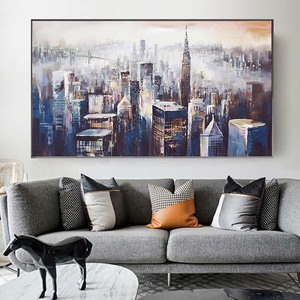 Affiche de construction de ville moderne à la mode, <span class=keywords><strong>peinture</strong></span> à l'huile abstraite, imprimés, images d'art murales pour salon, décor de maison - Product Image 2
