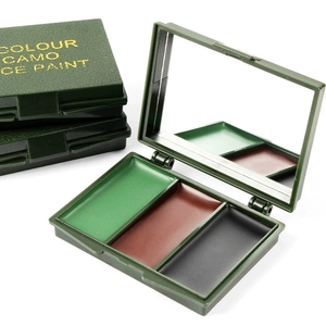 Boîte de maquillage camouflage 3 couleurs avec miroir pour le camping, les scouts et l'entraînement en plein air - Product Image 4