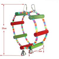Jouets de luxe en plastique pour oiseaux, perroquets et perruches, avec clochette suspendue, hamac pour animaux, balançoire, échelles d'escalade, perchoir en bois et jouet à mâcher