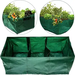 28 Gallon Ex-large Plastic Raised Planting Bed with 3 Compartments for Potato Tomato Planter Pot Containers for Vegetables Plant