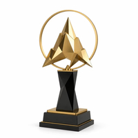 Collection de Plaques de Trophées Dorés pour Cérémonies de Remise de Prix, en Métal et Cristal, avec Motifs Cheval, Ruban, Ailes, Étoile, Gravure Portable et Impression UV