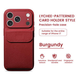 Étui de <span class=keywords><strong>téléphone</strong></span> portable magnétique de luxe avec support adhésif pour 15 Pro, étui de protection anti-chute avec support 17 - Product Image 1