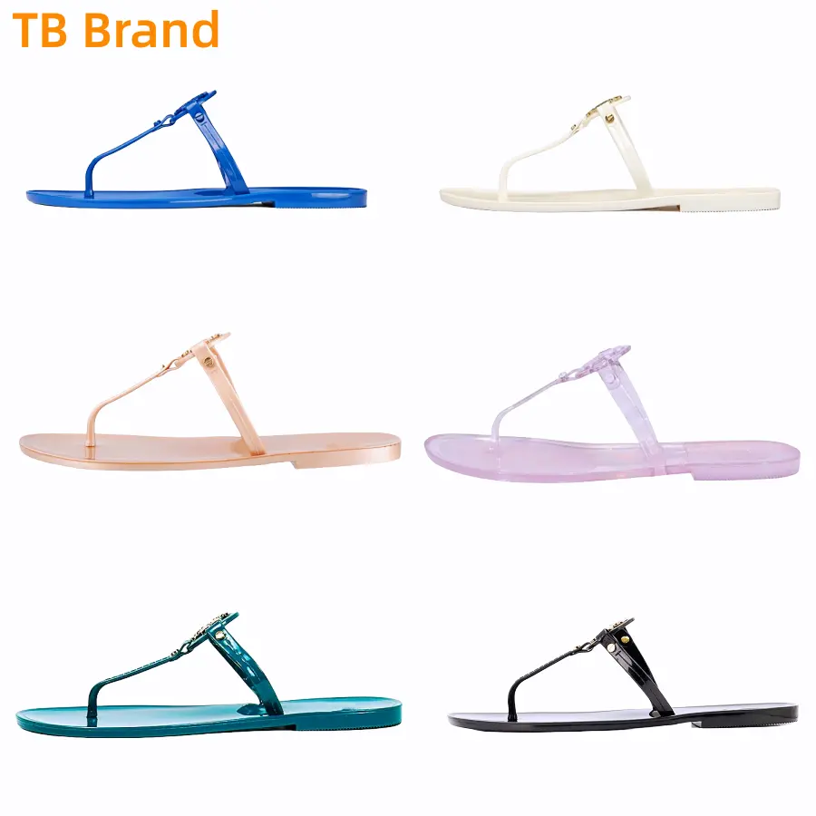 Sandal Flip flop Plana Zapatos Jelly datar mewah Wanita versi resmi sandal TB Tory Birch