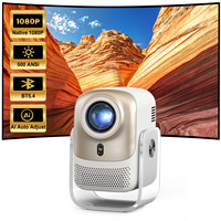 Projecteur portable CRE CR38 Pro 4K, mini projecteur intelligent à mise au point automatique, 1080P, home cinéma, moteur optique entièrement scellé