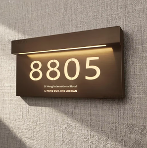 ป้าย<span class=keywords><strong>เลข</strong></span>ที่บ้านโลหะ 3 มิติ แบบกำหนดเอง ป้าย<span class=keywords><strong>เลข</strong></span>บ้านเรืองแสง ตกแต่งภายนอกอาคาร ผิวไทเทเนียมขัดเงา ติดผนัง สำหรับโรงแรม - Product Image 1