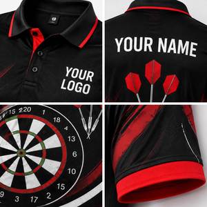 Chemise à col pour homme OEM Darts, séchage rapide, respirante, maillot d'équipe avec logo et nom, impression par sublimation, fabricant OEM ODM - Product Image 3