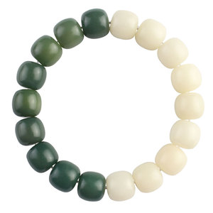 Gradient Green And White Jade Bodhi Root <b>Bracelet</b> 11x12mm 18 <b>Beads</b> Ethnic Style Jewelry For <b>Men</b> Women Gift - Product Image 5