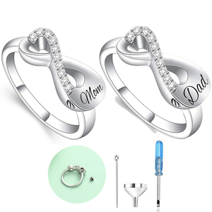 Bijoux de crémation Anneau de crémation pour cendres en acier inoxydable êtres chers cendres souvenir bague urne médaillon bijoux commémoratifs - Product Image 1
