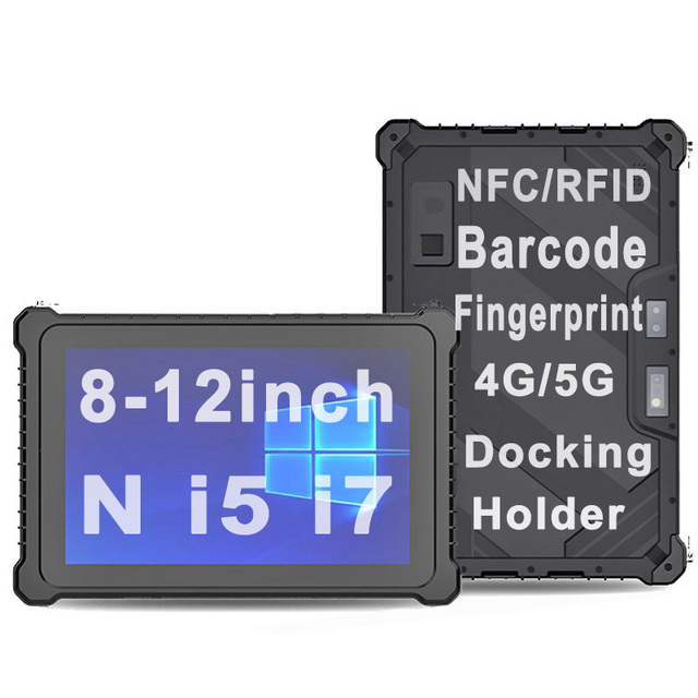 Intel i5 i7 Rugged Tablets 8-10-12 inch NFC 2D Barcode Fingerprint Reader 4G 5G UHF RFID Industrial Rugged Tablet Pc Computer