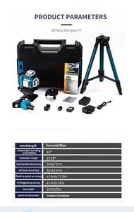 Niveau <span class=keywords><strong>laser</strong></span> rotatif 4D 360 degrés de précision industrielle à 16 lignes, vert, IP54, portée de 0 à 25 m, alimentation par batterie au lithium - Product Image 6