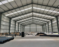 Structure de hangar en acier préfabriqué, bâtiments d'entrepôt en acier préfabriqués à grande portée