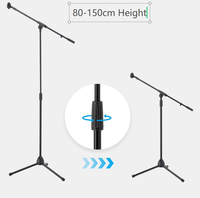Fabrication populaire trépied de sol réglable professionnel support de micro support de microphone personnalisé pour Microphone prêt Stock