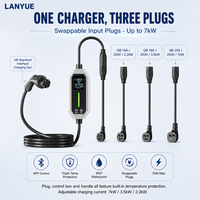 LANYUE Nouvelle station de recharge intelligente pour véhicules électriques, connecteur GB, 3,5 kW/7 kW, montage mural/sol, résistant aux intempéries IP55/IP65