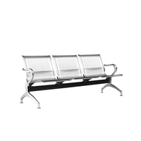 Chaise longue d'aéroport moderne 3 places en métal pour les espaces extérieurs comme les salles de parcs pour le mobilier d'attente d'hôpital ou les aéroports