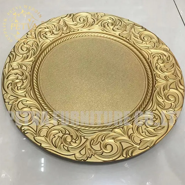 Beautiful turkey royal set of dinner rose gold charger plates black for event used