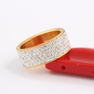 Anillos de Moda de 8MM con Cristales Engastados en Oro, Joyería Unisex para Fiestas - Product Image 2