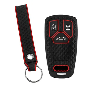 <span class=keywords><strong>Porte</strong></span>-clés en silicone pour clés de voiture, étui de protection pour clés <span class=keywords><strong>Audi</strong></span> Q5 Q7 TT A4 B9 A5 A6 8S 8W 4M S4 S5 S7 TTS TFSI <span class=keywords><strong>RS</strong></span> - Product Image 3