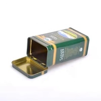 Boîte en métal pour thé en vrac avec couvercle à charnière 102*102*170mm