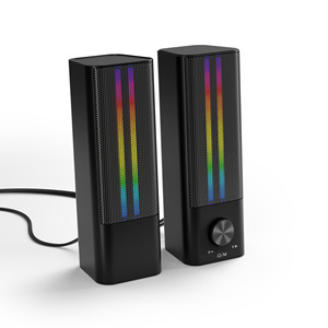 Enceinte Bluetooth Stéréo avec Éclairage RGB, Prise USB et Jack 3,5 mm, en Métal et Plastique, pour Bureau et Maison - Product Image 1