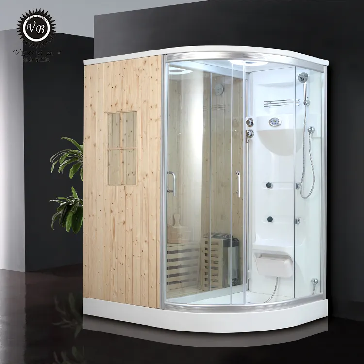 corner steam sauna room glass door sliding shower room set