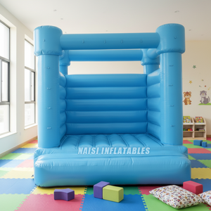 Castillo Inflable Azul Económico para Niños Pequeños, Casa de Juegos Inflable Pequeña para Interiores, Brincolines para Fiestas de Cumpleaños y Eventos - Product Image 1
