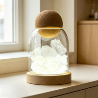 Diffuseur d'arômes en cristal multicolore, ornement en pierre, cloche en verre créative avec veilleuse LED, décoration d'intérieur pour huiles essentielles, artisanat